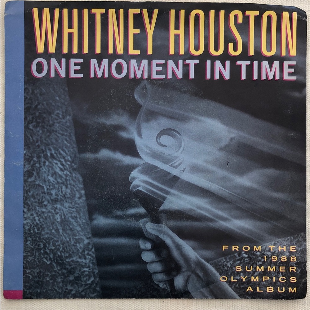 Whitney Houston Vinyl 45 Record One Moment in Time